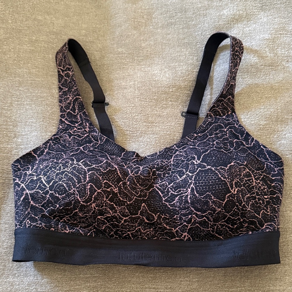 Lululemon Athletica Black and Pink Lace Bra